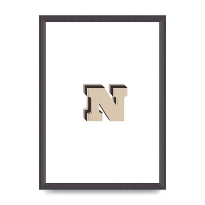 Alphabet Mix Match N" Wall Art - A3 framed