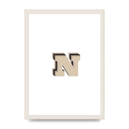 Alphabet Mix Match N" Wall Art - A3 framed