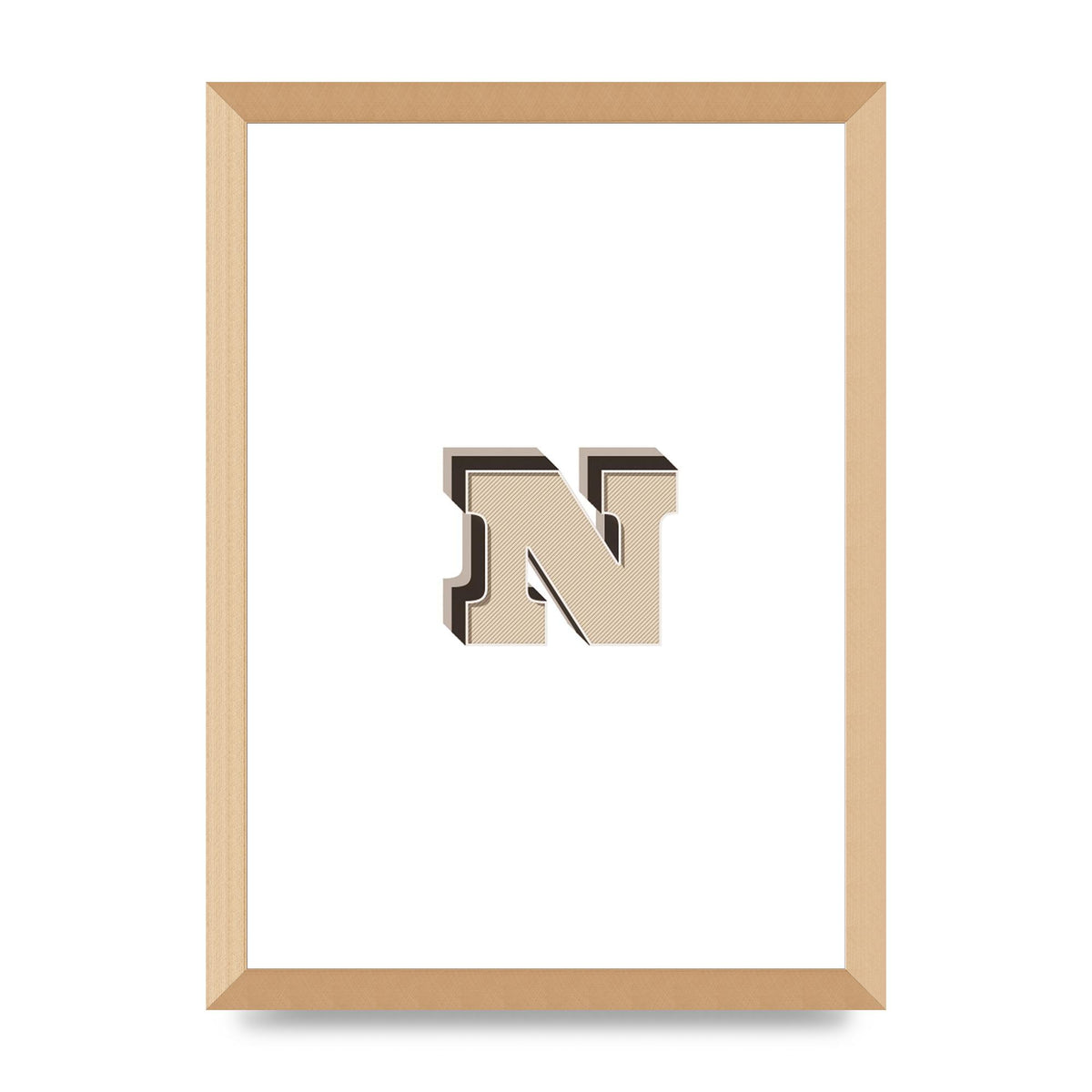 Alphabet Mix Match N" Wall Art - A3 framed
