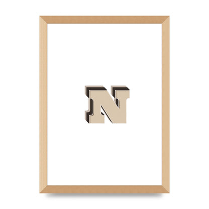 Alphabet Mix Match N" Wall Art - A3 framed