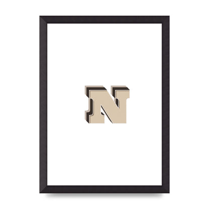 Alphabet Mix Match N" Wall Art - A3 framed