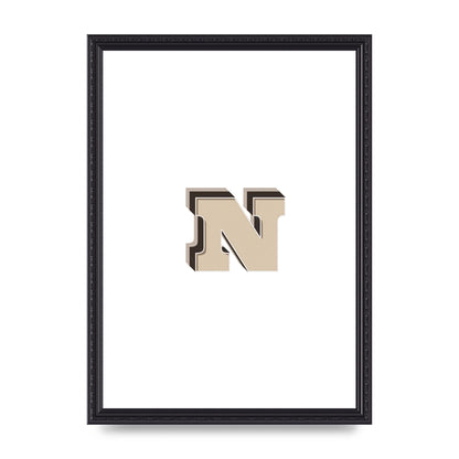 Alphabet Mix Match N" Wall Art - A3 framed