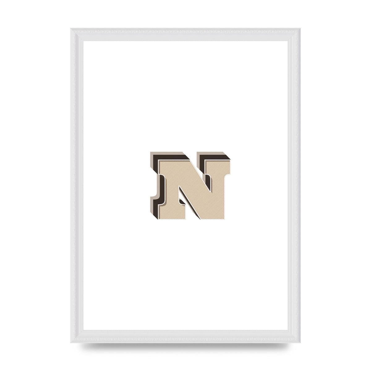 Alphabet Mix Match N" Wall Art - A3 framed