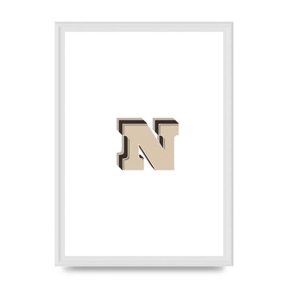 Alphabet Mix Match N" Wall Art - A3 framed