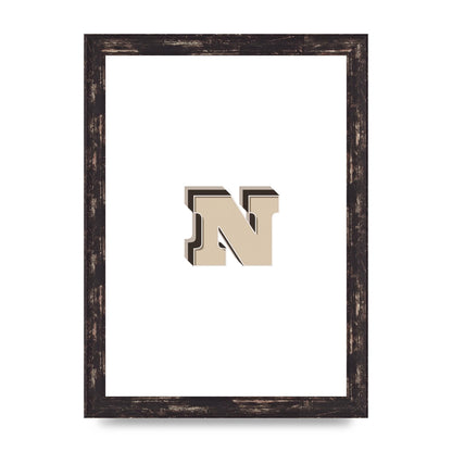 Alphabet Mix Match N" Wall Art - A4 framed