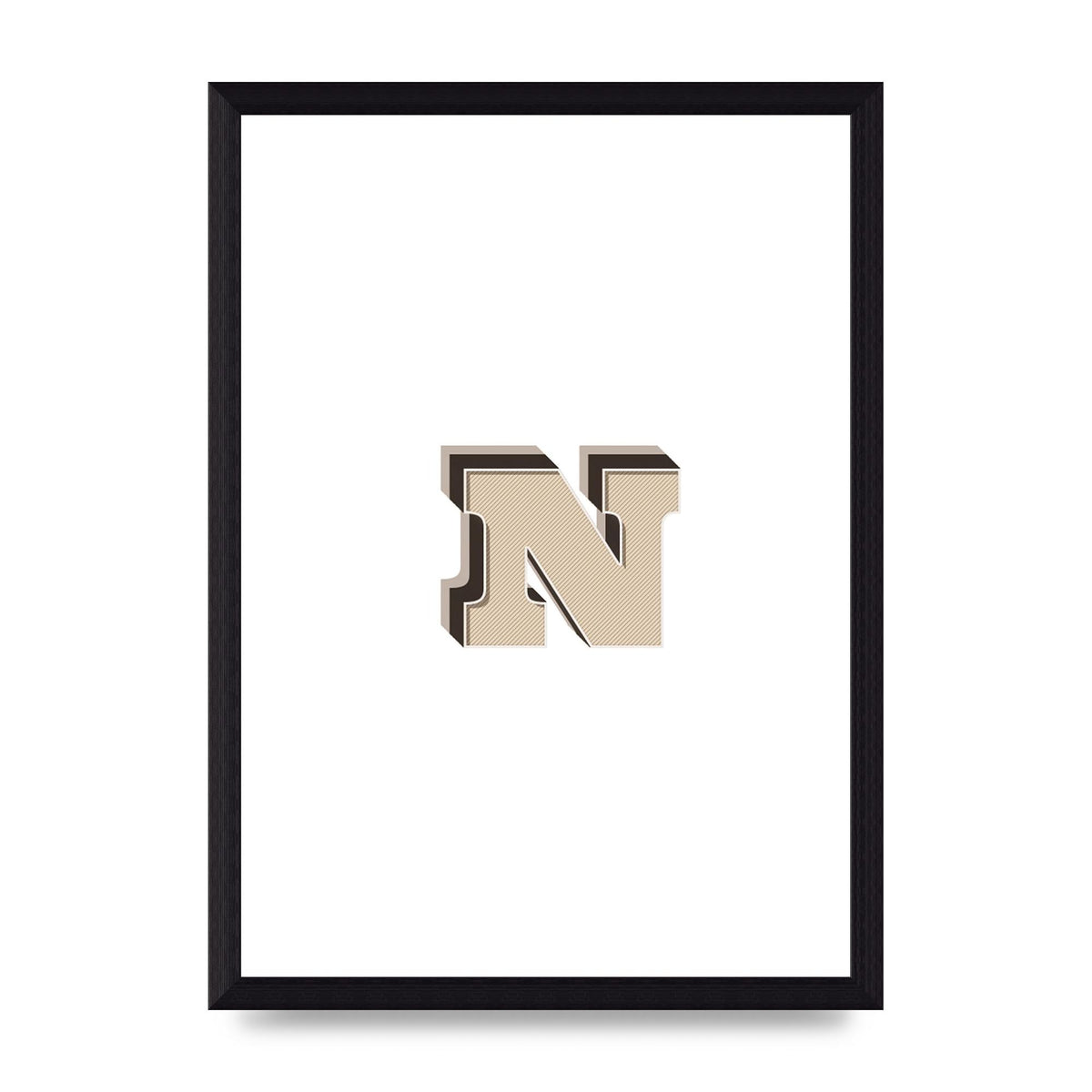 Alphabet Mix Match N" Wall Art - A4 framed