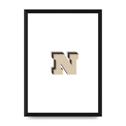Alphabet Mix Match N" Wall Art - A4 framed