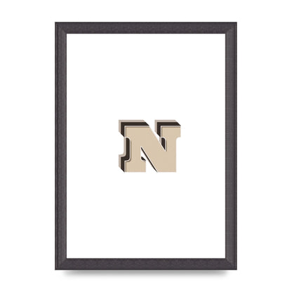 Alphabet Mix Match N" Wall Art - A4 framed