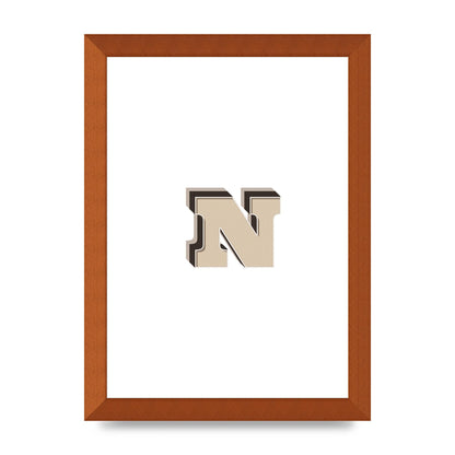 Alphabet Mix Match N" Wall Art - A4 framed