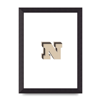Alphabet Mix Match N" Wall Art - A4 framed
