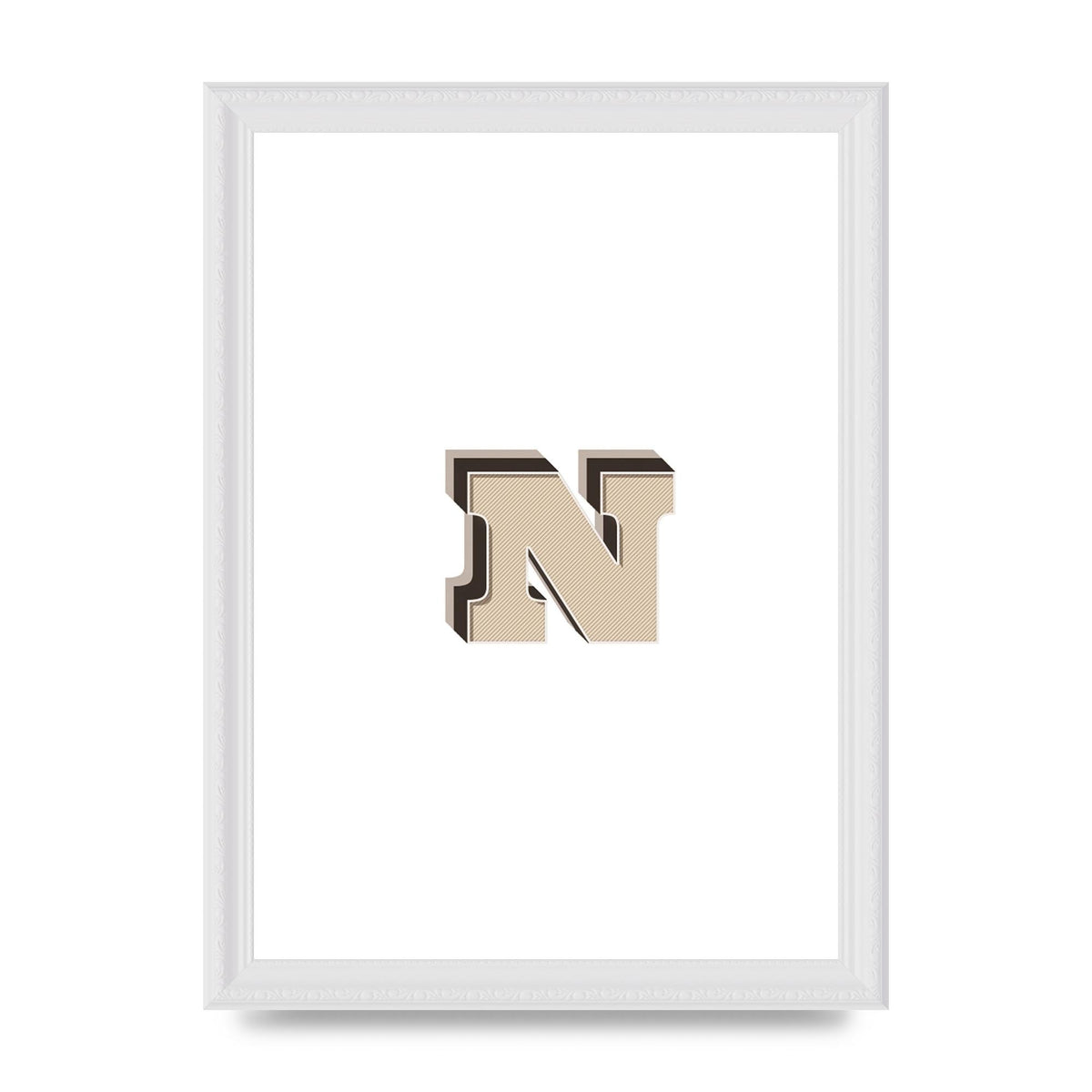 Alphabet Mix Match N" Wall Art - A4 framed
