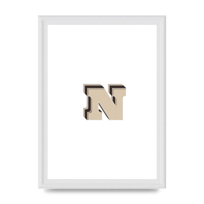 Alphabet Mix Match N" Wall Art - A4 framed