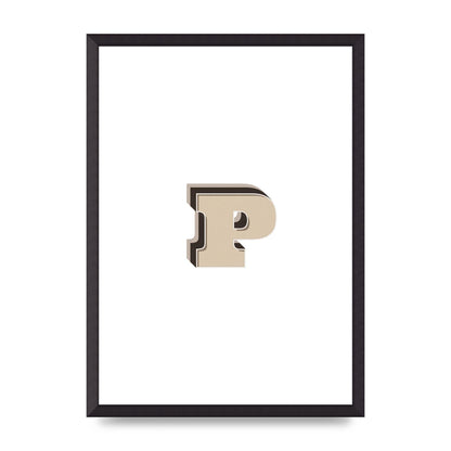 Alphabet Mix Match P" Printed Poster - A2 framed