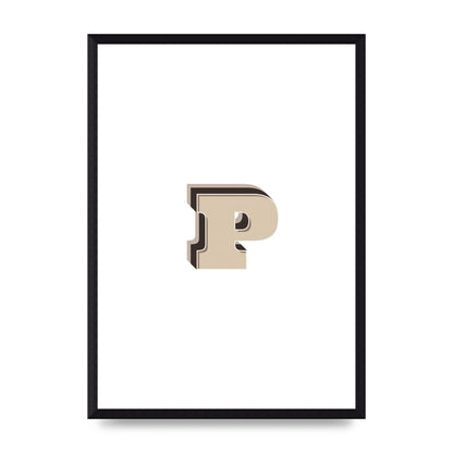 Alphabet Mix Match P" Printed Poster - A3 framed