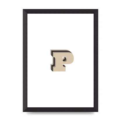 Alphabet Mix Match P" Printed Poster - A3 framed