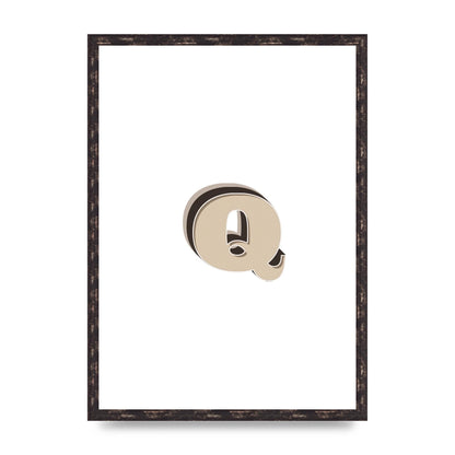 Alphabet Mix Match Q" Wall Art - A2 framed