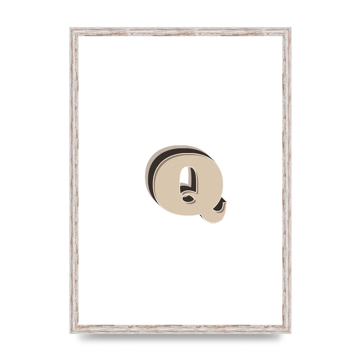 Alphabet Mix Match Q" Wall Art - A2 framed