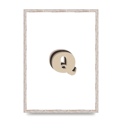 Alphabet Mix Match Q" Wall Art - A2 framed
