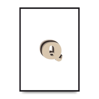 Alphabet Mix Match Q" Wall Art - A2 framed