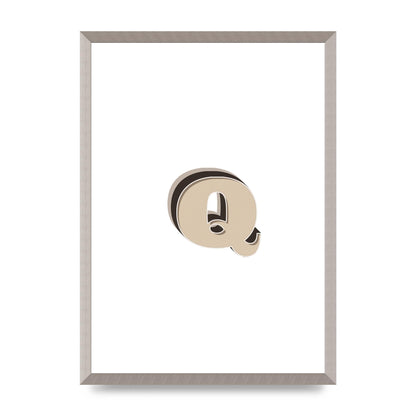 Alphabet Mix Match Q" Wall Art - A2 framed