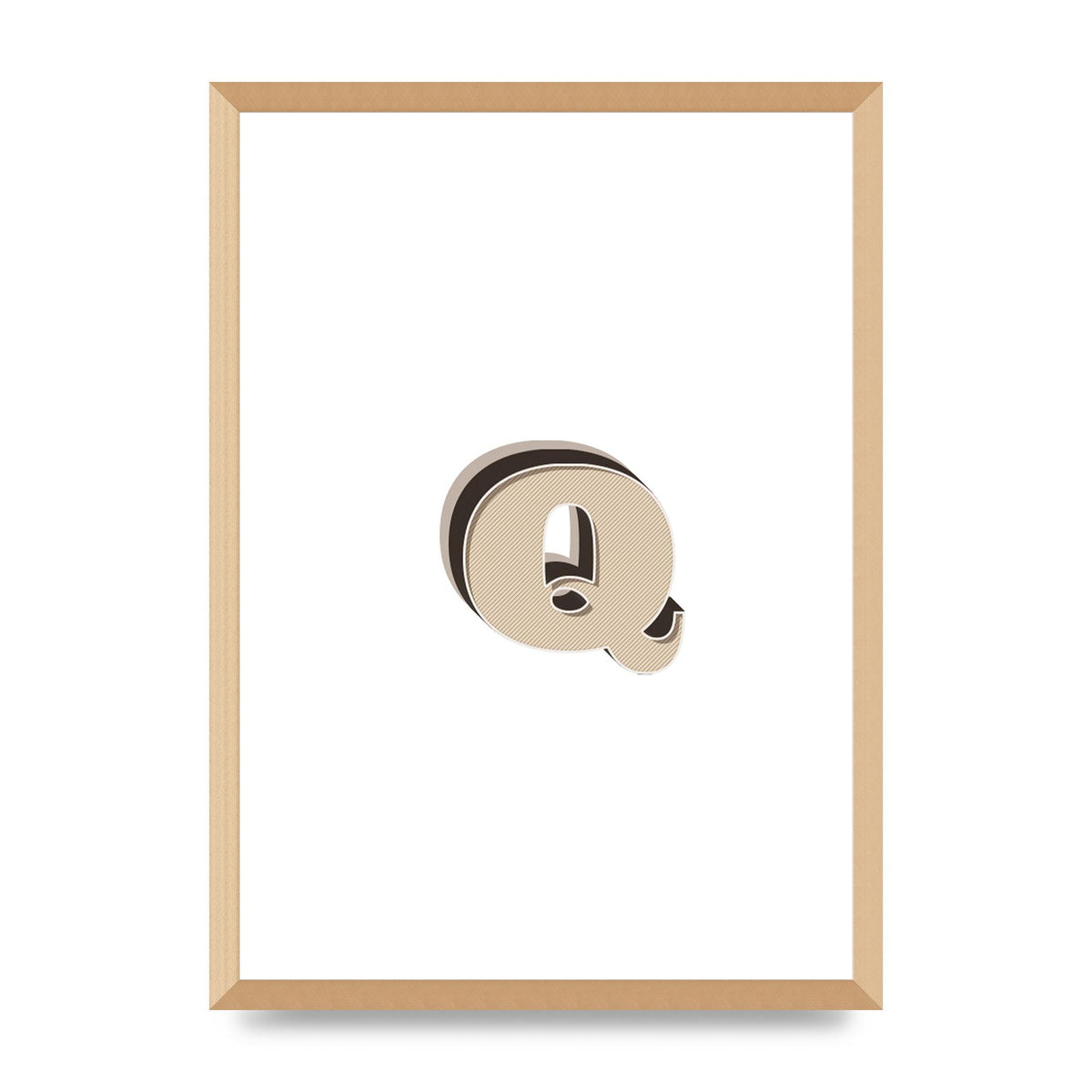 Alphabet Mix Match Q" Wall Art - A2 framed