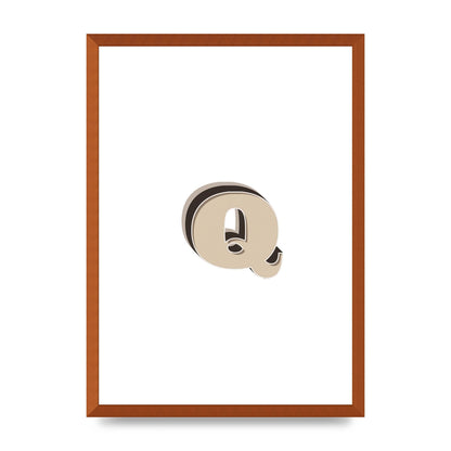 Alphabet Mix Match Q" Wall Art - A2 framed