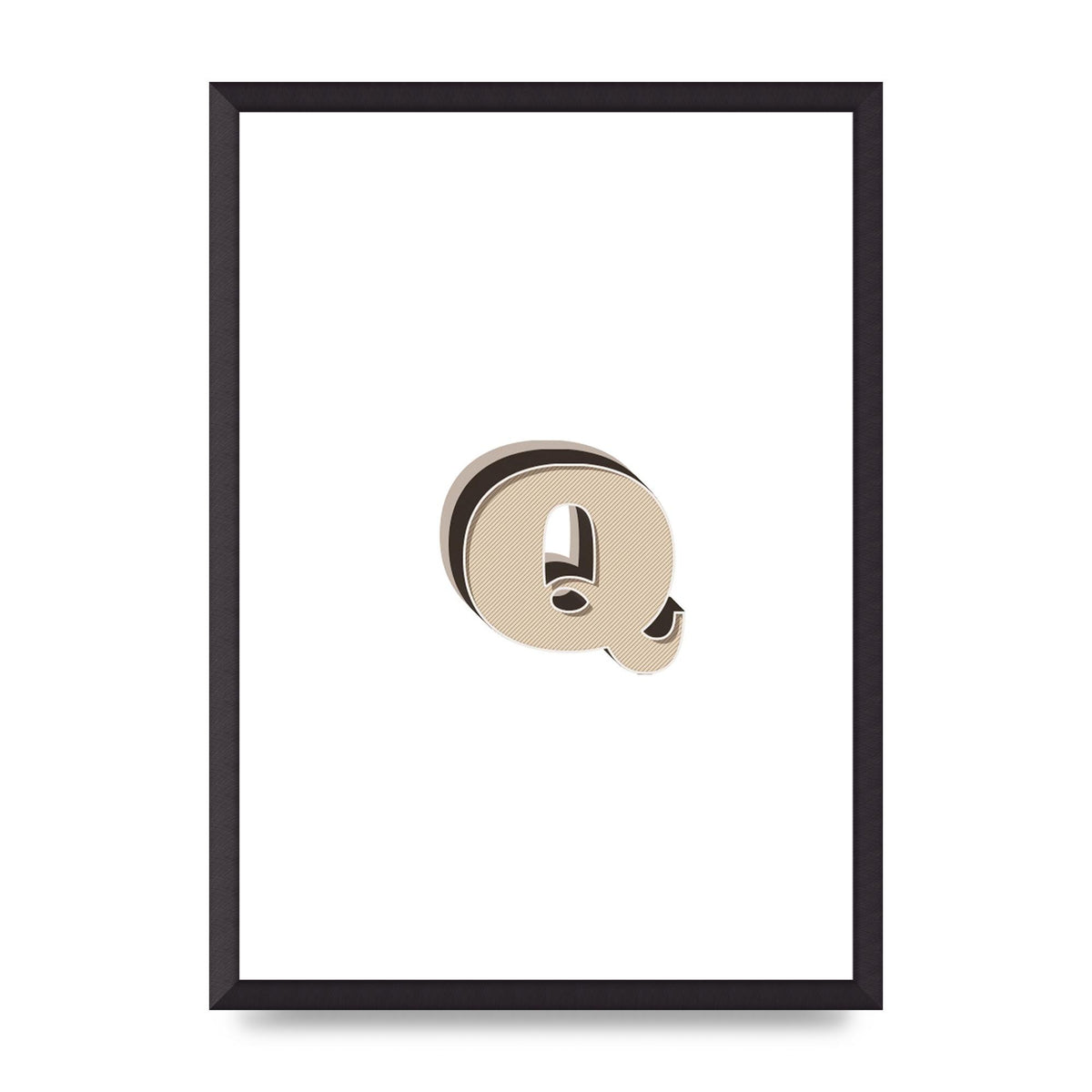 Alphabet Mix Match Q" Wall Art - A2 framed
