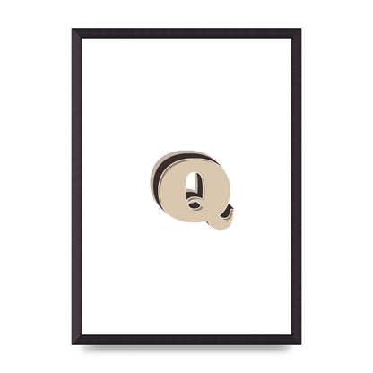 Alphabet Mix Match Q" Wall Art - A2 framed