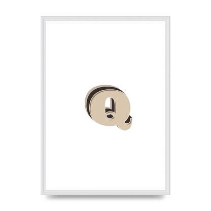 Alphabet Mix Match Q" Wall Art - A2 framed