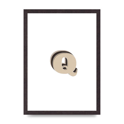 Alphabet Mix Match Q" Wall Art - A3 framed
