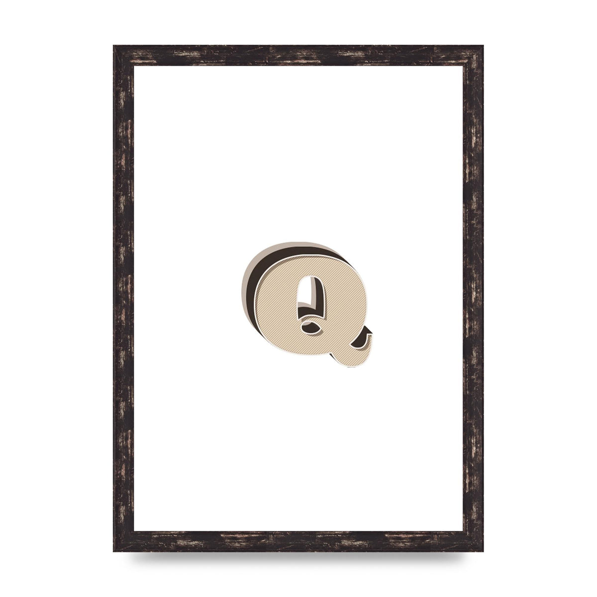 Alphabet Mix Match Q" Wall Art - A3 framed