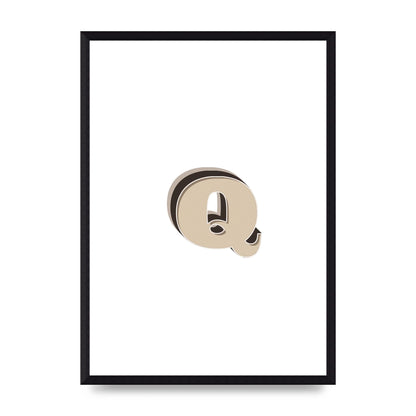 Alphabet Mix Match Q" Wall Art - A3 framed