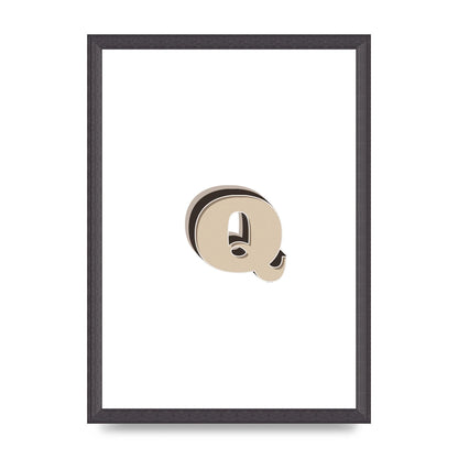 Alphabet Mix Match Q" Wall Art - A3 framed
