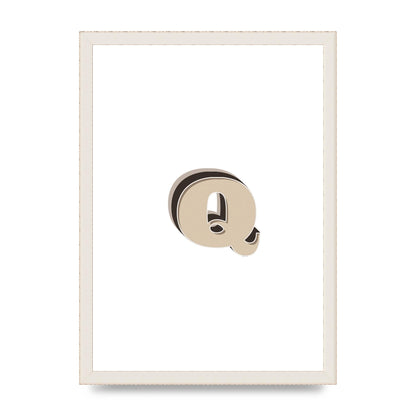 Alphabet Mix Match Q" Wall Art - A3 framed