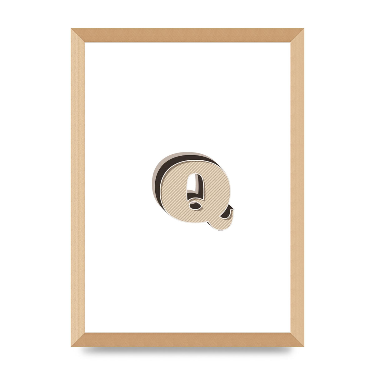 Alphabet Mix Match Q" Wall Art - A3 framed