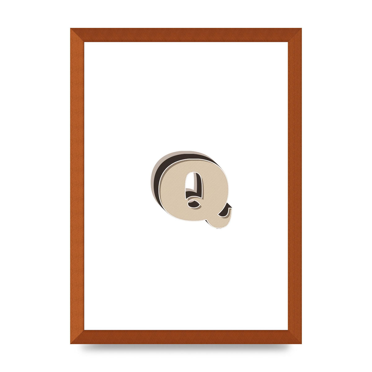 Alphabet Mix Match Q" Wall Art - A3 framed