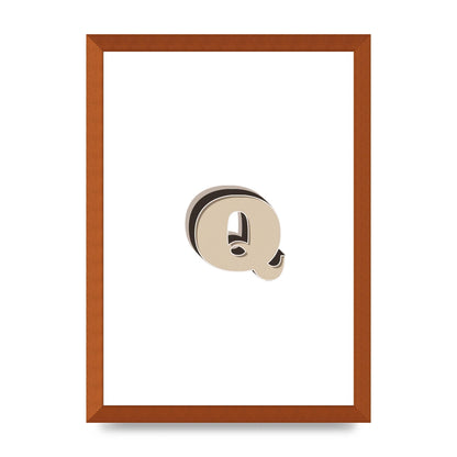 Alphabet Mix Match Q" Wall Art - A3 framed