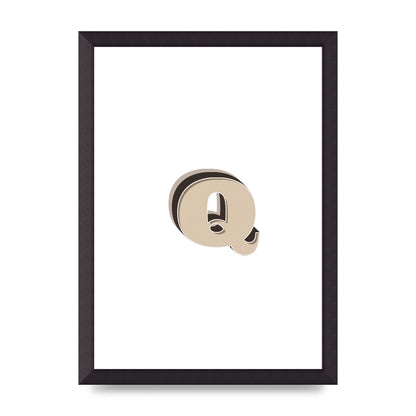 Alphabet Mix Match Q" Wall Art - A3 framed