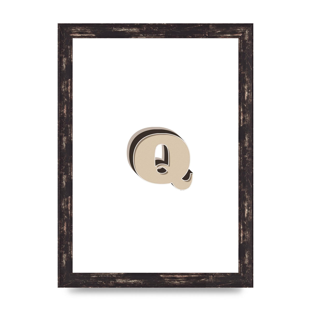 Alphabet Mix Match Q" Wall Art - A4 framed
