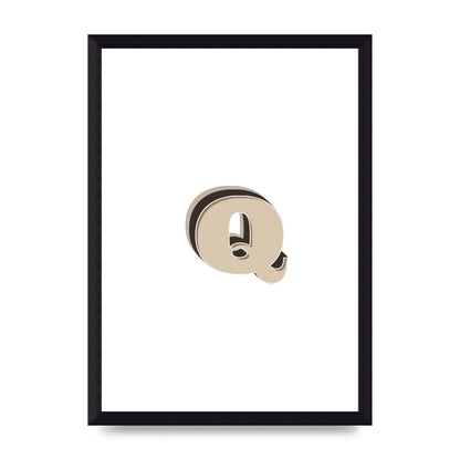 Alphabet Mix Match Q" Wall Art - A4 framed