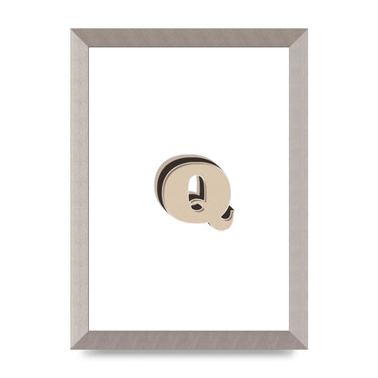Alphabet Mix Match Q" Wall Art - A4 framed