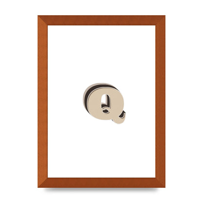Alphabet Mix Match Q" Wall Art - A4 framed