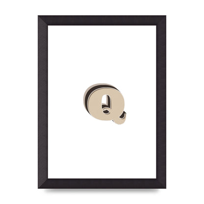 Alphabet Mix Match Q" Wall Art - A4 framed