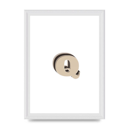 Alphabet Mix Match Q" Wall Art - A4 framed