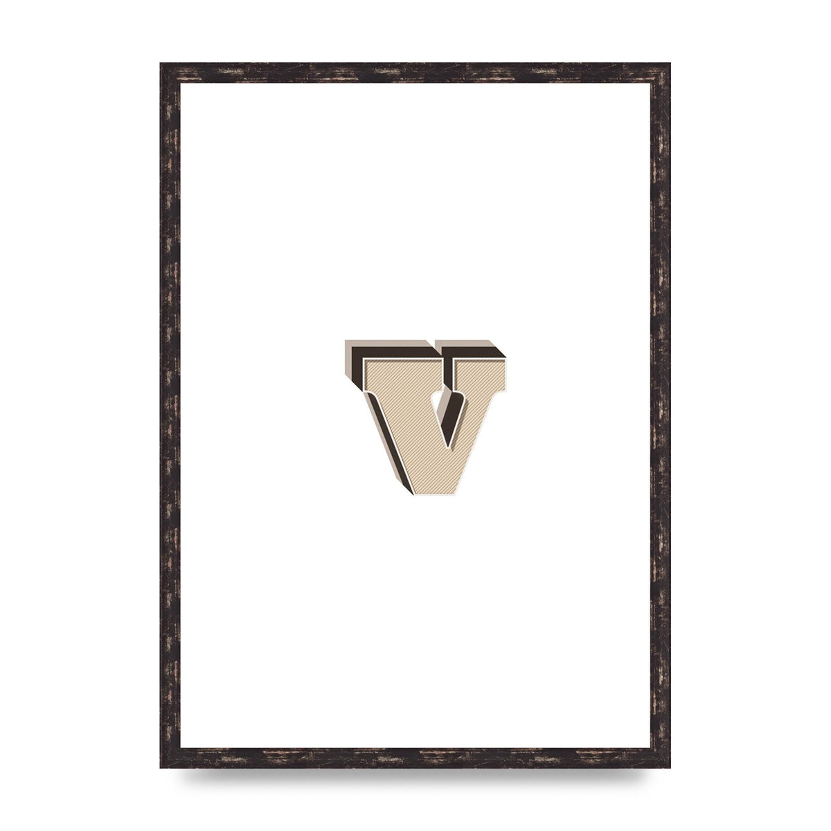 Alphabet Mix Match V" Printed Poster - A2 framed