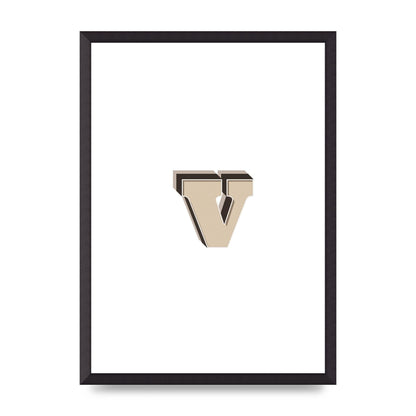 Alphabet Mix Match V" Printed Poster - A2 framed