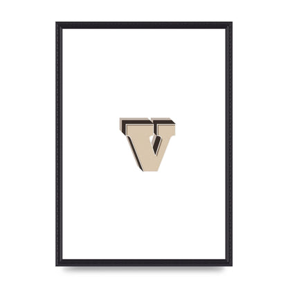 Alphabet Mix Match V" Printed Poster - A2 framed