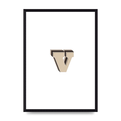 Alphabet Mix Match V" Printed Poster - A3 framed