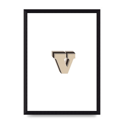 Alphabet Mix Match V" Printed Poster - A4 framed