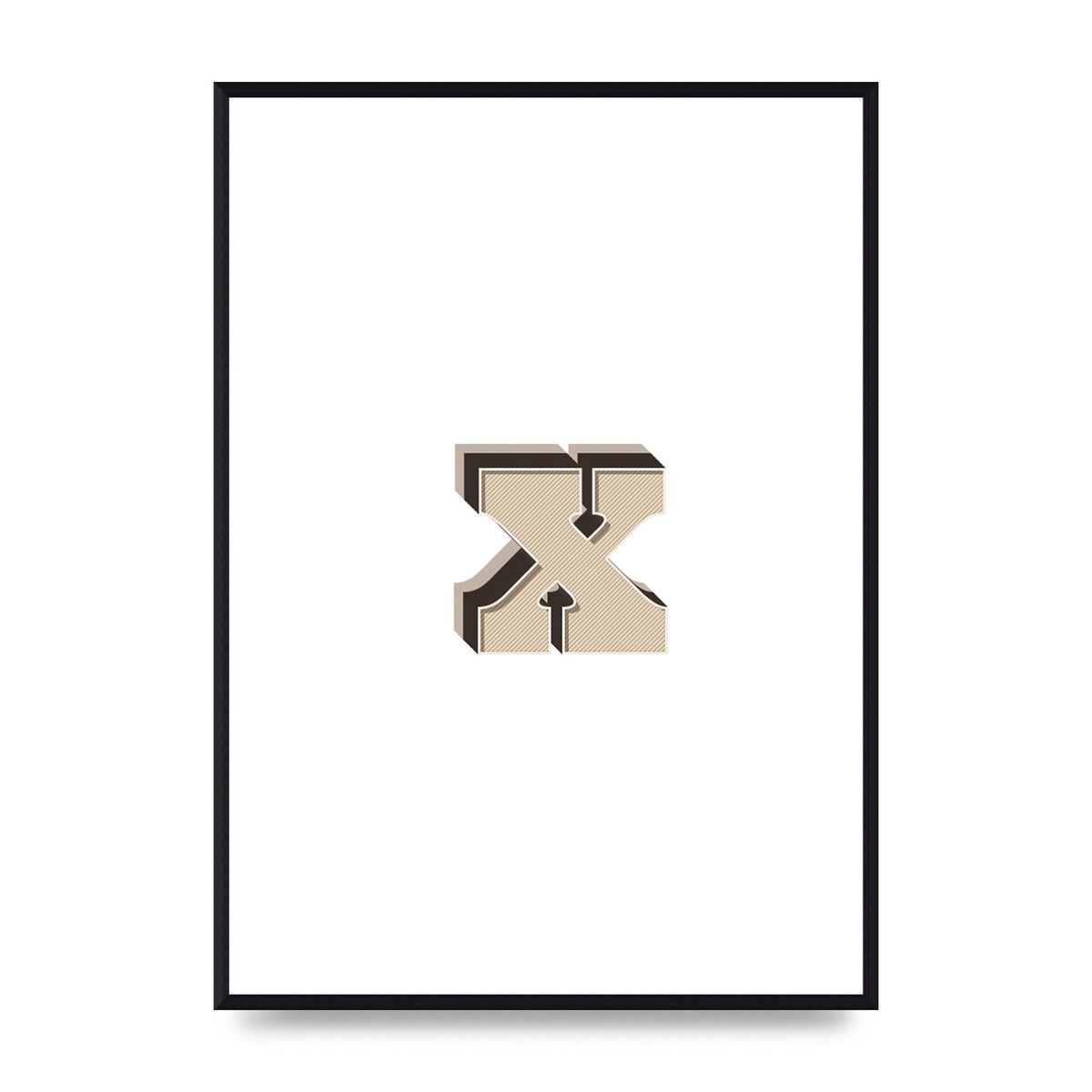 Alphabet Mix Match X" Art For The Home - A2 framed